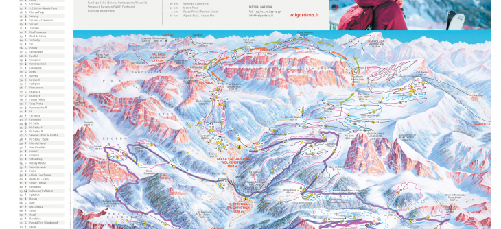 Val Gardena ski map